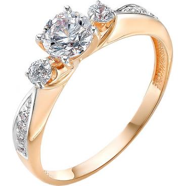 Золотое кольцо Ювелирные Традиции K132-2973SV с кристаллами Swarovski 1 Золотое кольцо Ювелирные Традиции K132-2973SV с кристаллами Swarovski 1