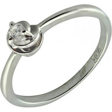 Помолвочное кольцо из белого золота Ювелирные Традиции K230-369 с фианитом 1 Помолвочное кольцо из белого золота Ювелирные Традиции K230-369 с фианитом 1