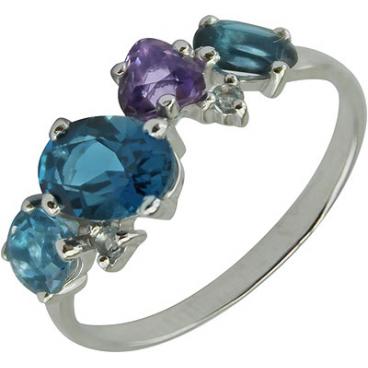 Серебряное кольцо Ювелирные Традиции K620-1368M4 с топазами, аметистом 1 Серебряное кольцо Ювелирные Традиции K620-1368M4 с топазами, аметистом 1