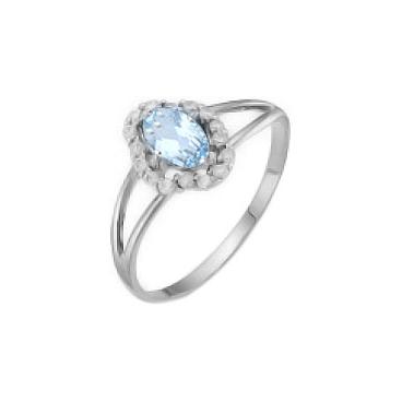 Серебряное кольцо Ювелирные Традиции K620-1584T с топазом, фианитами 1 Серебряное кольцо Ювелирные Традиции K620-1584T с топазом, фианитами 1