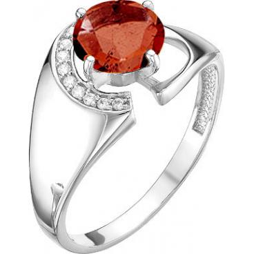 Серебряное кольцо Ювелирные Традиции K620-4138Gr с гранатом, фианитами 1 Серебряное кольцо Ювелирные Традиции K620-4138Gr с гранатом, фианитами 1