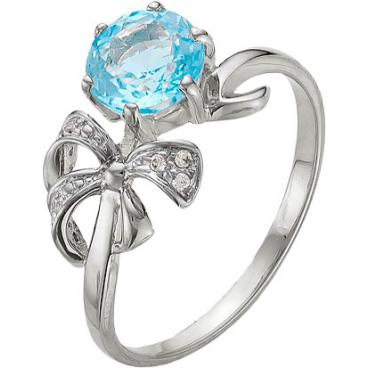 Серебряное кольцо Ювелирные Традиции K620-765T с топазом, фианитами 1 Серебряное кольцо Ювелирные Традиции K620-765T с топазом, фианитами 1