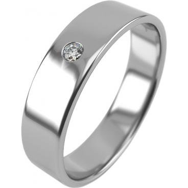 Серебряное обручальное кольцо Graf Кольцов KBR-4.5-1f/s с фианитом 1 Серебряное обручальное кольцо Graf Кольцов KBR-4.5-1f/s с фианитом 1