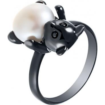 Серебряное кольцо Element47 by JV KR160165 с жемчугом 1 Серебряное кольцо Element47 by JV KR160165 с жемчугом 1