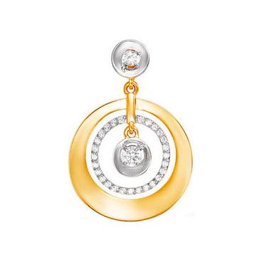 Золотой кулон КЮЗ Дельта L031505 c фианитом 1 Золотой кулон КЮЗ Дельта L031505 c фианитом 1