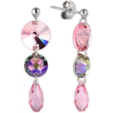 Серебряные длинные серьги Monella MOE054 с кристаллами Swarovski 1 Серебряные длинные серьги Monella MOE054 с кристаллами Swarovski 1