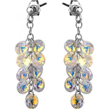 Серебряные длинные серьги Monella MOE333 с кристаллами Swarovski 1 Серебряные длинные серьги Monella MOE333 с кристаллами Swarovski 1