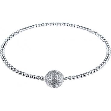 Серебряный браслет из бусин Element47 by JV MT1611-B01A412Y с цирконием 1 Серебряный браслет из бусин Element47 by JV MT1611-B01A412Y с цирконием 1