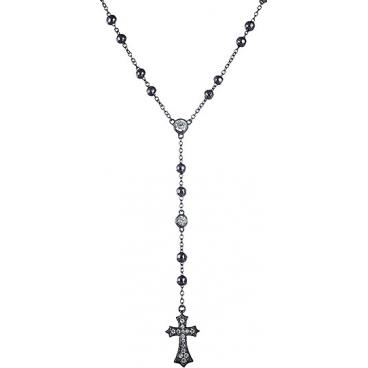 Серебряное колье цепь с подвесками Element47 by JV N25360 с цирконием 1 Серебряное колье цепь с подвесками Element47 by JV N25360 с цирконием 1