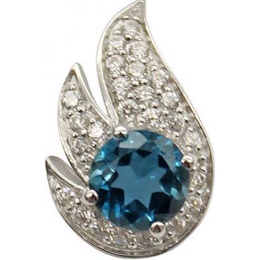 Серебряный кулон подвеска Митра Ювелир P-1239-LT c топазом, фианитом 1
