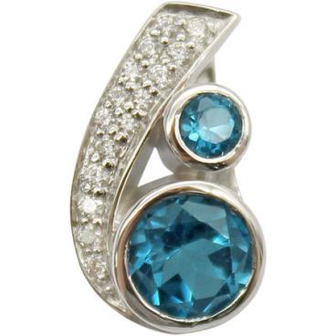 Серебряный кулон подвеска Митра Ювелир P-1240-LT c топазом, фианитом 1