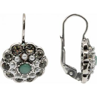 Серебряные серьги Stile Italiano P0816 с агатами, жемчугом, марказитами 1 Серебряные серьги Stile Italiano P0816 с агатами, жемчугом, марказитами 1