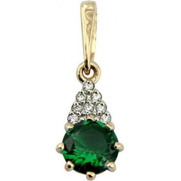 Золотой кулон Ювелирные Традиции P132-1236JUKRI c фианитом, cо Swarovski 1 Золотой кулон Ювелирные Традиции P132-1236JUKRI c фианитом, cо Swarovski 1