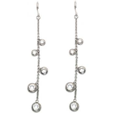 Серебряные длинные серьги Pierre Cardin PCER-90212.A с цирконами 1 Серебряные длинные серьги Pierre Cardin PCER-90212.A с цирконами 1