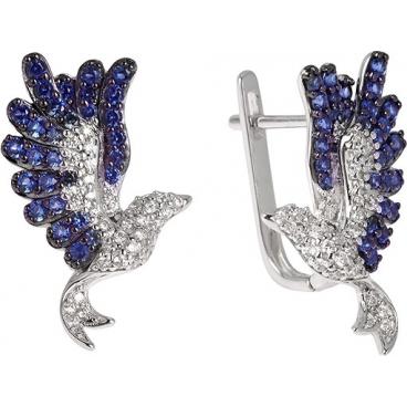 Серебряные серьги Sandara PJE221 с фианитами 1 Серебряные серьги Sandara PJE221 с фианитами 1