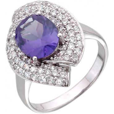 Серебряное кольцо Митра Ювелир R-1122-ILA с алекситом, фианитами 1 Серебряное кольцо Митра Ювелир R-1122-ILA с алекситом, фианитами 1