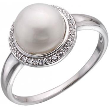Серебряный перстень Митра Ювелир R-1153 с жемчугом, фианитами 1 Серебряный перстень Митра Ювелир R-1153 с жемчугом, фианитами 1
