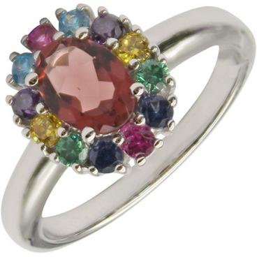 Серебряное кольцо Митра Ювелир R-1200-HQR-CCZ2 с искусственным родолитом, нанокристаллами, фианитами 1 Серебряное кольцо Митра Ювелир R-1200-HQR-CCZ2 с искусственным родолитом, нанокристаллами, фианитами 1