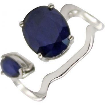 Серебряное кольцо Митра Ювелир R-1224-SA с сапфирами 1 Серебряное кольцо Митра Ювелир R-1224-SA с сапфирами 1