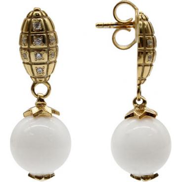 Серебряные серьги aka.Hooliganka R007.ZB_aka с агатами, фианитами 1 Серебряные серьги aka.Hooliganka R007.ZB_aka с агатами, фианитами 1