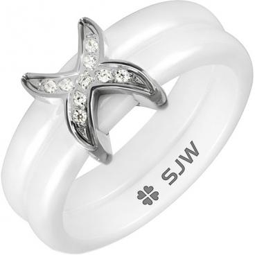 Керамическое кольцо SJW RC016 с цирконами 1 Керамическое кольцо SJW RC016 с цирконами 1
