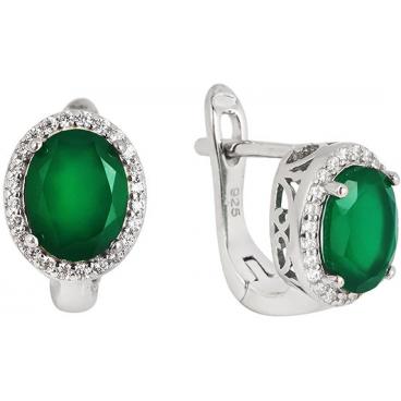 Серебряные серьги Sandara RNE027 с агатами, фианитами 1