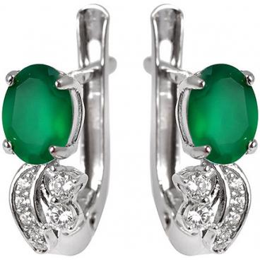Серебряные серьги Sandara RNE150 с агатами, фианитами 1