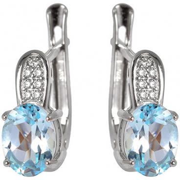 Серебряные серьги Sandara RNE160 с топазами, фианитами 1 Серебряные серьги Sandara RNE160 с топазами, фианитами 1