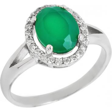 Серебряное кольцо Sandara RNR028 с агатом, фианитами 1 Серебряное кольцо Sandara RNR028 с агатом, фианитами 1