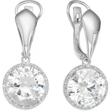 Серебряные серьги Серебро России S-3308R-41769 с кварцем, фианитами 1 Серебряные серьги Серебро России S-3308R-41769 с кварцем, фианитами 1
