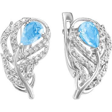 Серебряные серьги Серебро России S-3412RS10300-55339 с кварцем, фианитами 1 Серебряные серьги Серебро России S-3412RS10300-55339 с кварцем, фианитами 1