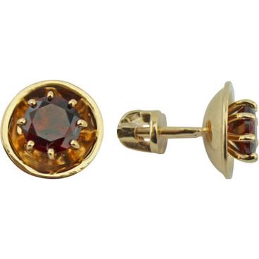 Золотые серьги-пусеты (гвоздики) Ювелирные Традиции S120-4211Gr с гранатами 1 Золотые серьги-пусеты (гвоздики) Ювелирные Традиции S120-4211Gr с гранатами 1