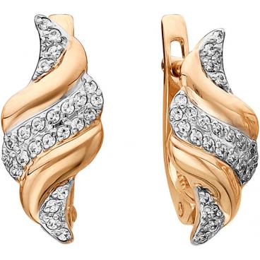 Золотые серьги Ювелирные Традиции S132-2545 с фианитами 1 Золотые серьги Ювелирные Традиции S132-2545 с фианитами 1