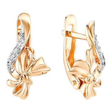 Золотые серьги Ювелирные Традиции S132-4199 с фианитами 1 Золотые серьги Ювелирные Традиции S132-4199 с фианитами 1