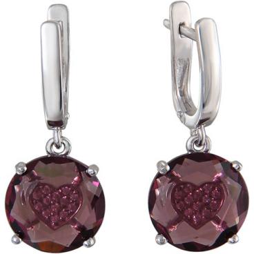 Серебряные серьги круглые Эстет S16S253131 с алпанитами, фианитами 1 Серебряные серьги круглые Эстет S16S253131 с алпанитами, фианитами 1