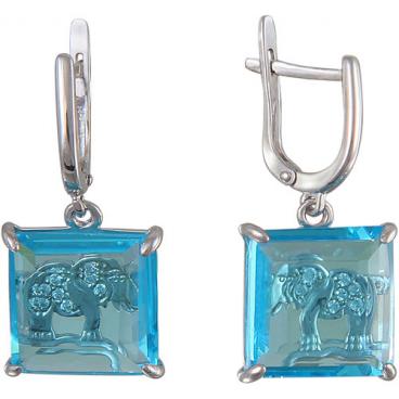 Серебряные серьги Эстет S16S253275 с алпанитами, фианитами 1 Серебряные серьги Эстет S16S253275 с алпанитами, фианитами 1