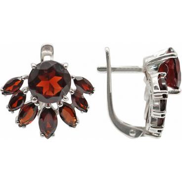 Серебряные серьги Ювелирные Традиции S620-3257Gr с гранатами 1 Серебряные серьги Ювелирные Традиции S620-3257Gr с гранатами 1