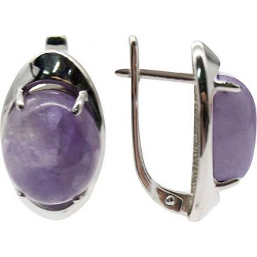 Серебряные сережки с аметистом Ювелирные Традиции S620-4903AM 1 Серебряные сережки с аметистом Ювелирные Традиции S620-4903AM 1