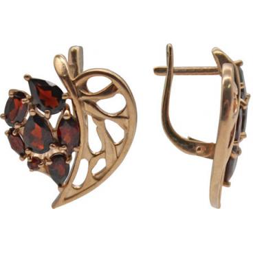 Серебряный серьги Ювелирные Традиции S629-3142Gr с гранатами 1 Серебряный серьги Ювелирные Традиции S629-3142Gr с гранатами 1