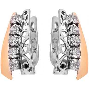 Серебряные серьги Yaffo SAE613 с фианитами 1 Серебряные серьги Yaffo SAE613 с фианитами 1