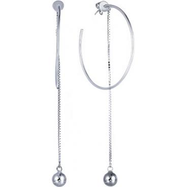 Серебряные серьги полукольца Element47 by JV SE-L13 1 Серебряные серьги полукольца Element47 by JV SE-L13 1