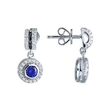 Серебряные серьги круглые Element47 by JV SE32148BN1 с цирконами 1 Серебряные серьги круглые Element47 by JV SE32148BN1 с цирконами 1