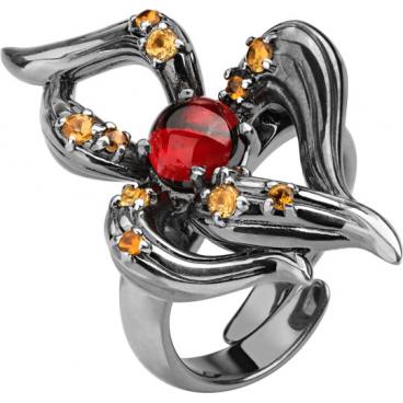 Серебряное кольцо Algenda SET5-R с гранатом, цитринами 1