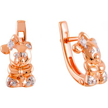 Детские золотые серьги СБ Золото SG-01/132-703 с фианитами 1 Детские золотые серьги СБ Золото SG-01/132-703 с фианитами 1