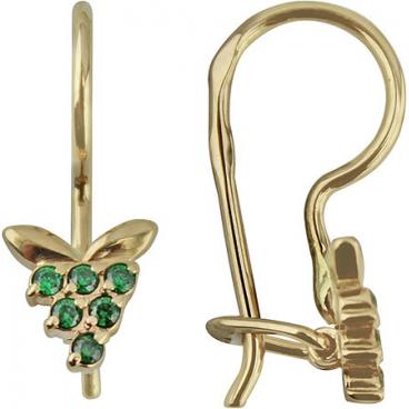 Детские золотые серьги СБ Золото SG-07/2116 с фианитами 1 Детские золотые серьги СБ Золото SG-07/2116 с фианитами 1