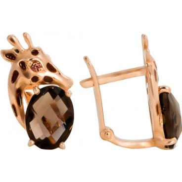 Детские золотые серьги СБ Золото SG-26/33364 с эмалью, фианитами, раухтопазами 1 Детские золотые серьги СБ Золото SG-26/33364 с эмалью, фианитами, раухтопазами 1