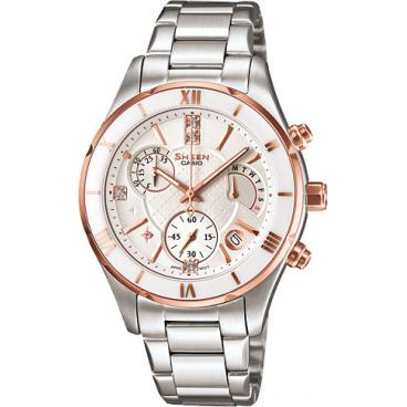 Женские японские наручные часы Casio SHE-5517SG-7A с хронографом 1