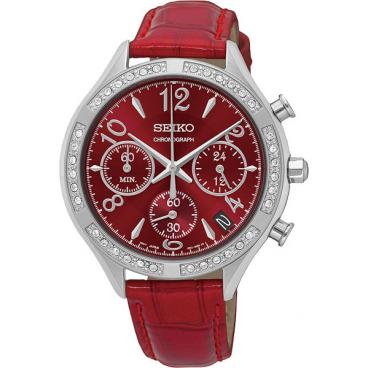 Женские японские наручные часы Seiko SSB889P1 с хронографом 1