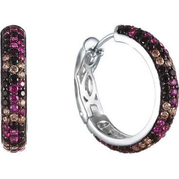 Серебряные серьги кольца конго Element47 by JV SYE17C012F с цирконием 1 Серебряные серьги кольца конго Element47 by JV SYE17C012F с цирконием 1