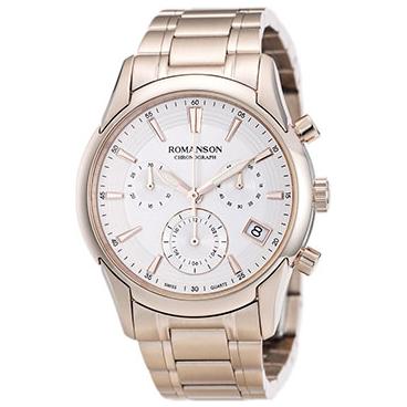 Женские швейцарские наручные часы Romanson TM5A21HLR(WH) с хронографом 1
